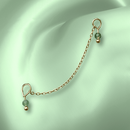 The Guide Crystals Moss Agate Aphrodite Chain Crystal Earring Charm