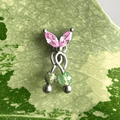 The Guide Crystals Silver| 1 PC Single Moss Agate Cherry Charm for Stud Earrings