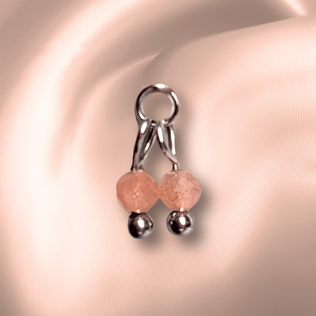 The Guide Crystals Peach Moonstone Cherry Charm for Stud Earrings