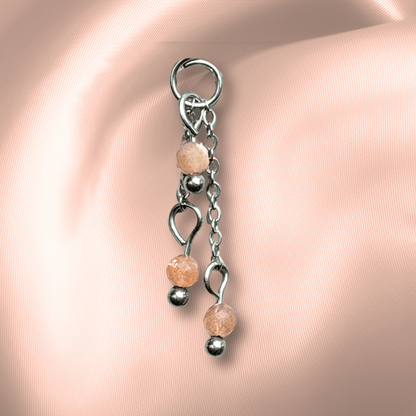 The Guide Crystals Peach Moonstone Lily of the Valley Crystal Earring Charm