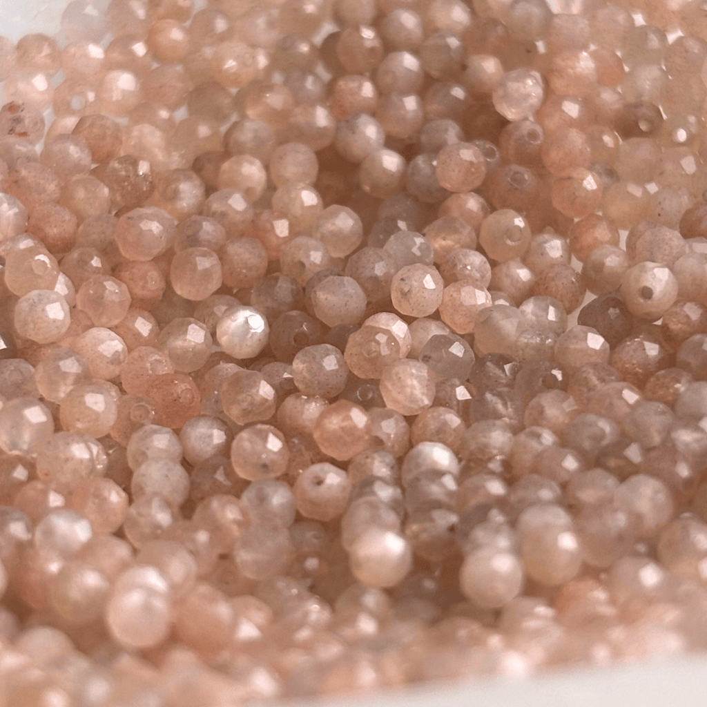 The Guide Crystals Peach Moonstone Triple Dew Drop Crystal Earring Charms