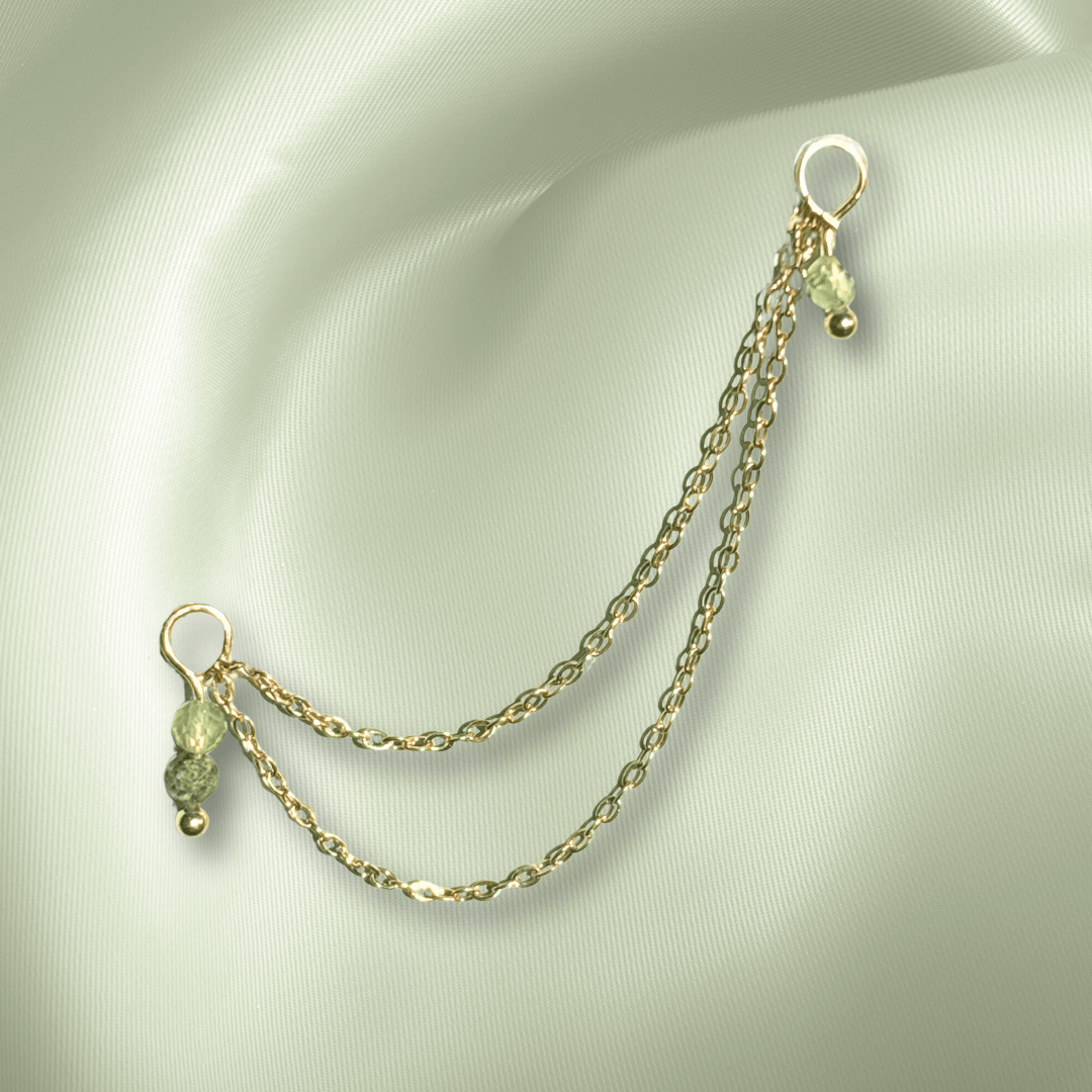 The Guide Crystals Prehnite Cordellia Chain Crystal Earring Charm