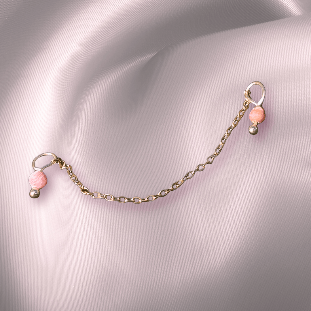 The Guide Crystals Rhodochrosite Aphrodite Chain Crystal Earring Charm