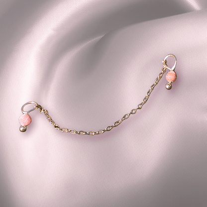 The Guide Crystals Rhodochrosite Aphrodite Chain Crystal Earring Charm