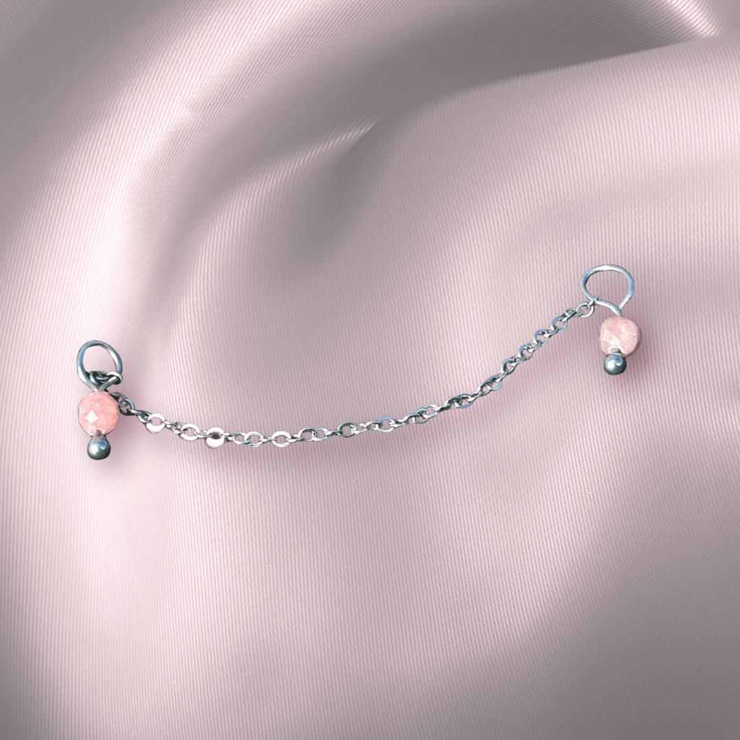 The Guide Crystals Rhodochrosite Aphrodite Chain Crystal Earring Charm