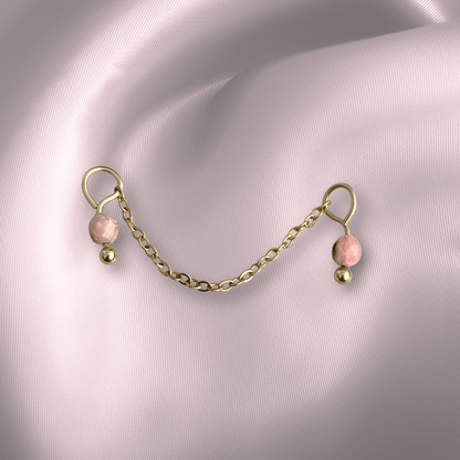 The Guide Crystals Rhodochrosite Aurora Chain Crystal Earring Charm