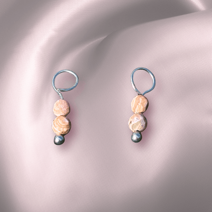 The Guide Crystals Rhodochrosite Double Dew Drop Crystal Earring Charms