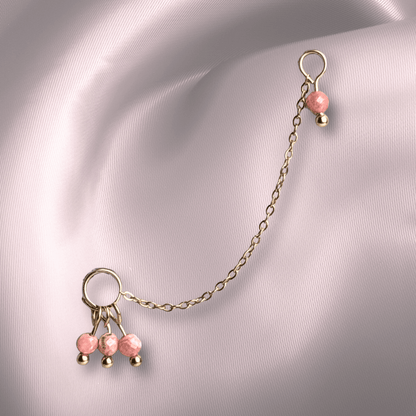 The Guide Crystals Rhodochrosite Grape Chain Earring Charm