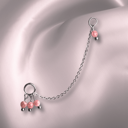 The Guide Crystals Rhodochrosite Grape Chain Earring Charm