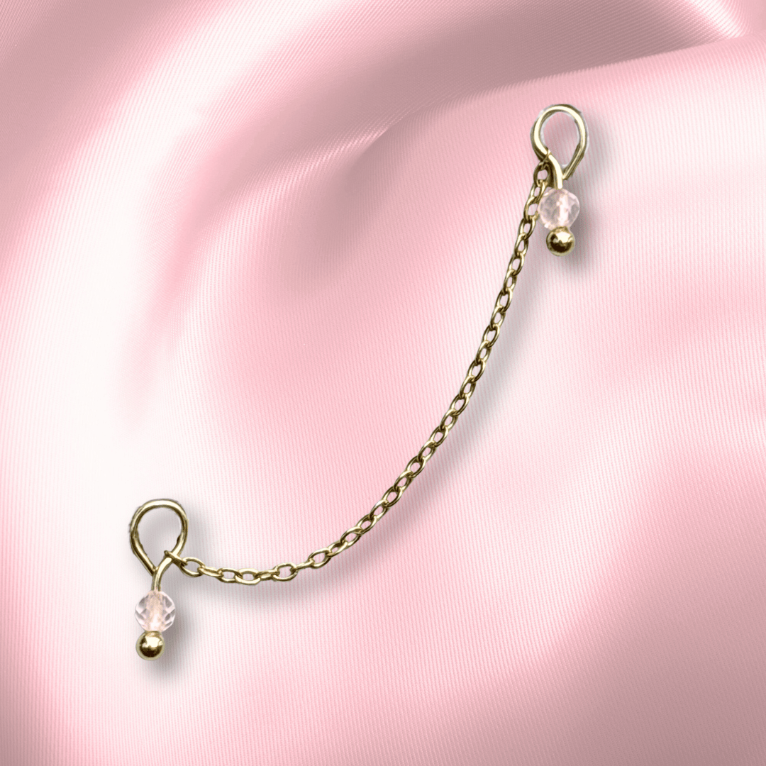 The Guide Crystals Rose Quartz Aphrodite Chain Crystal Earring Charm