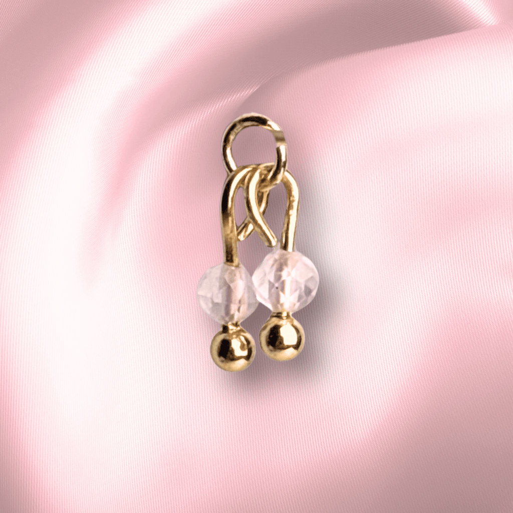 The Guide Crystals Rose Quartz Cherry Charm for Stud Earrings