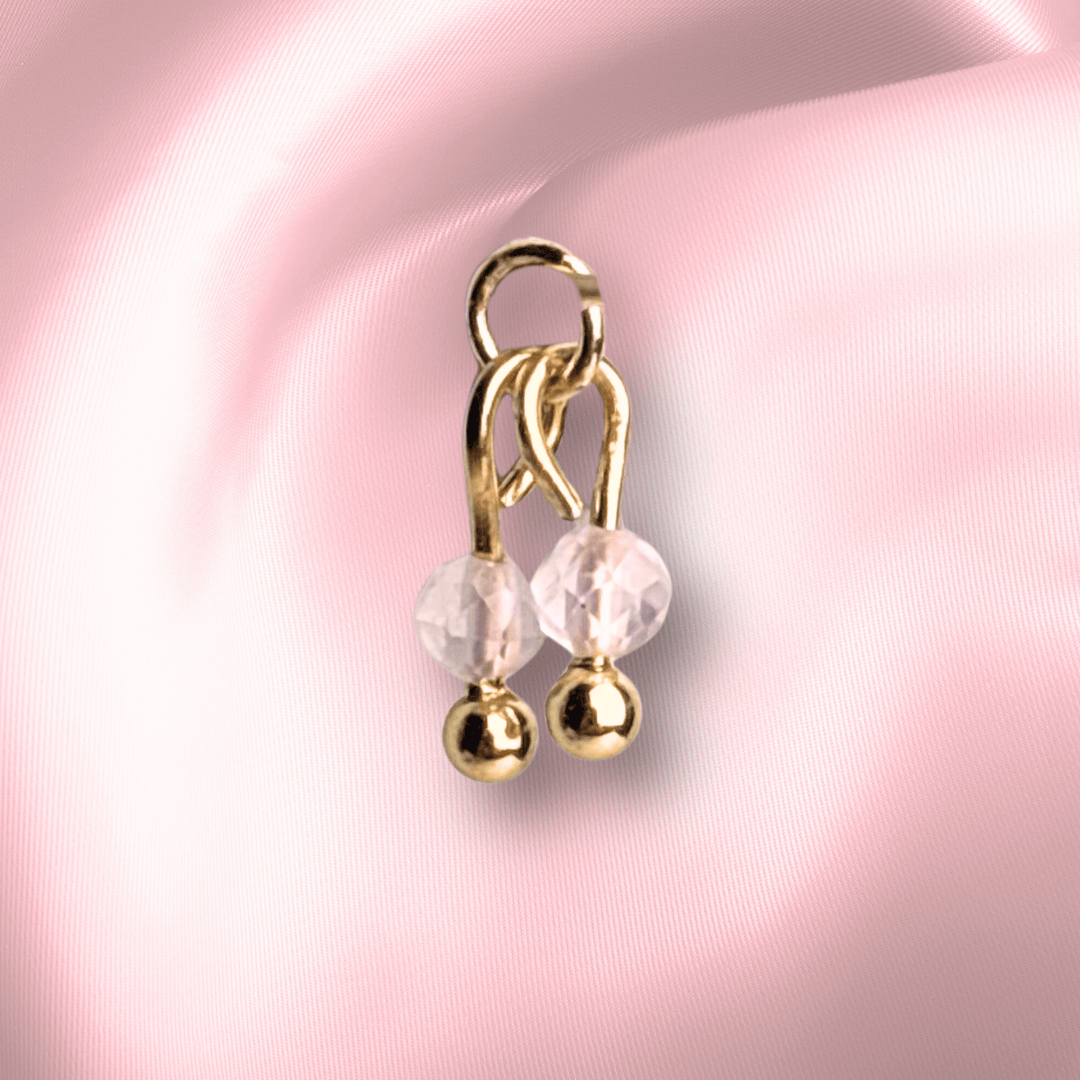 The Guide Crystals Rose Quartz Cherry Charm for Stud Earrings