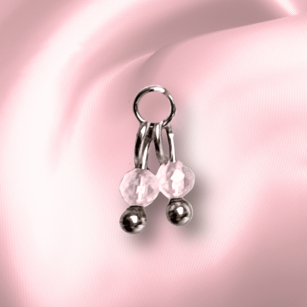 The Guide Crystals Rose Quartz Cherry Charm for Stud Earrings