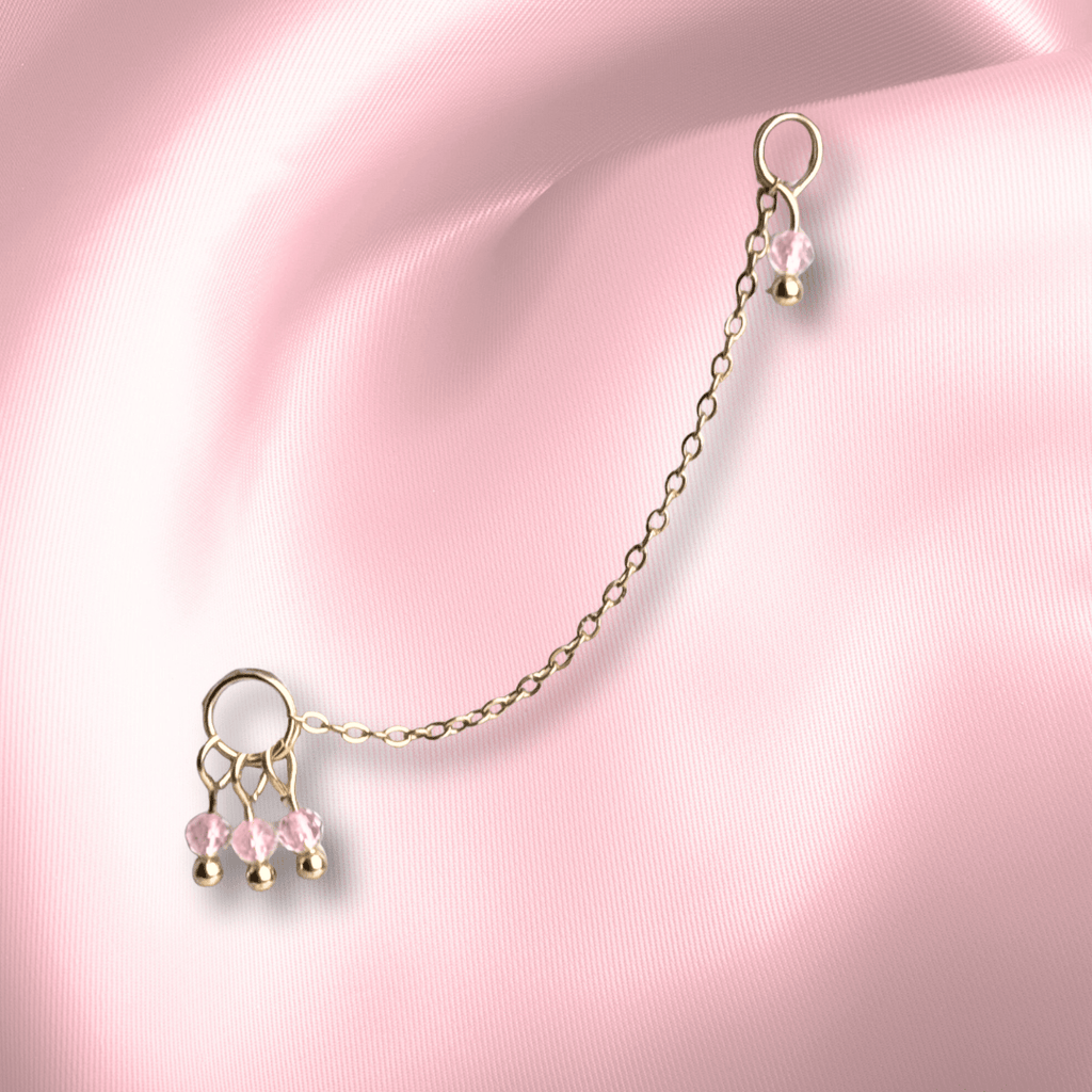 The Guide Crystals Rose Quartz Grape Chain Earring Charm