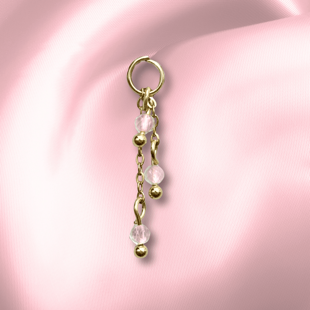 The Guide Crystals Rose Quartz Lily of the Valley Crystal Earring Charm