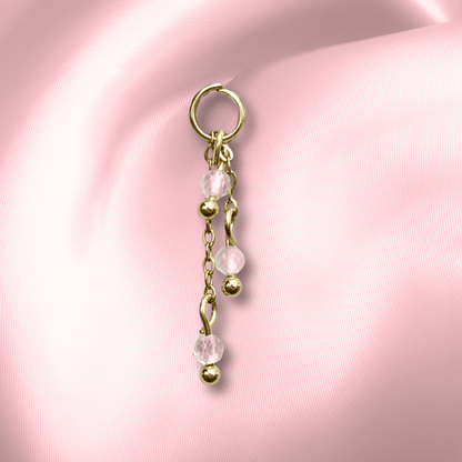 The Guide Crystals Rose Quartz Lily of the Valley Crystal Earring Charm