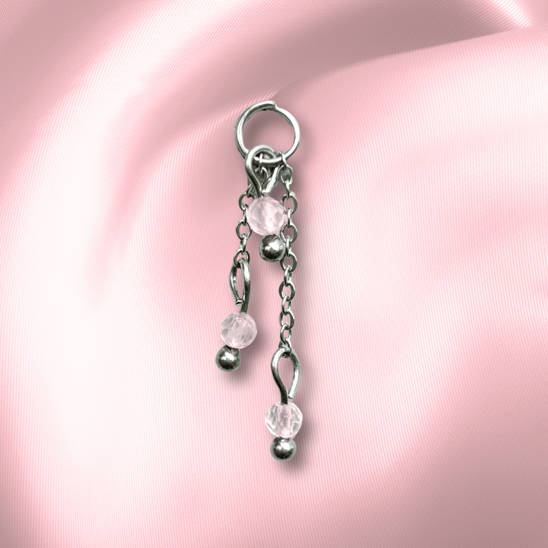 The Guide Crystals Rose Quartz Lily of the Valley Crystal Earring Charm