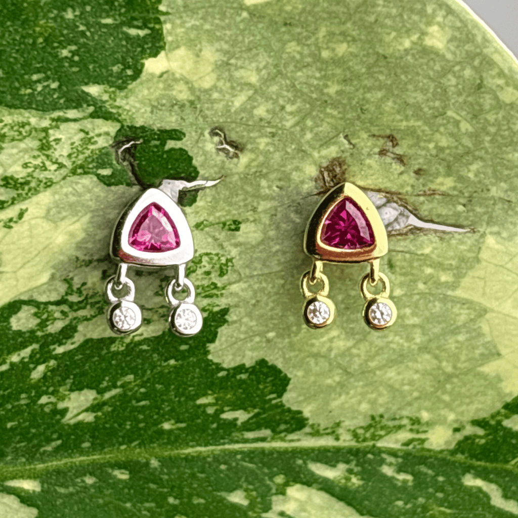 The Guide Crystals Rose Sparkle Charm Zirconia Stud Earrings