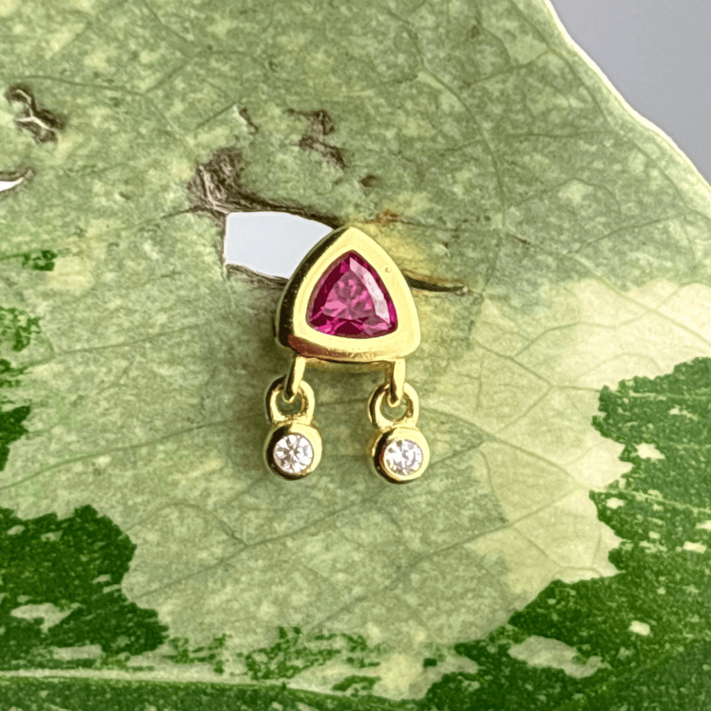 The Guide Crystals Gold | 1 PC Single Rose Sparkle Charm Zirconia Stud Earrings
