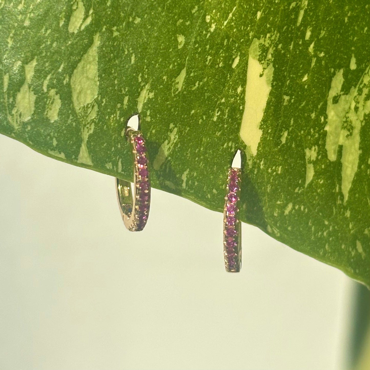 The Guide Crystals Rose Zirconia Gold Mini Huggie Earrings