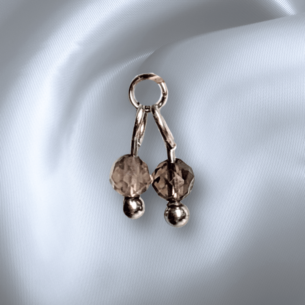 The Guide Crystals Smokey Quartz Cherry Charm for Stud Earrings