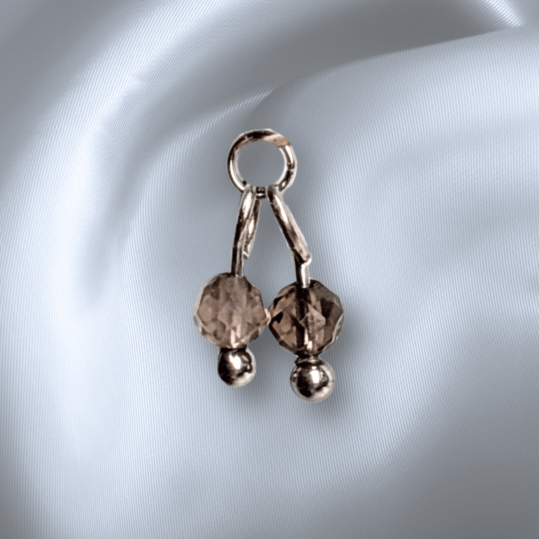 The Guide Crystals Smokey Quartz Cherry Charm for Stud Earrings