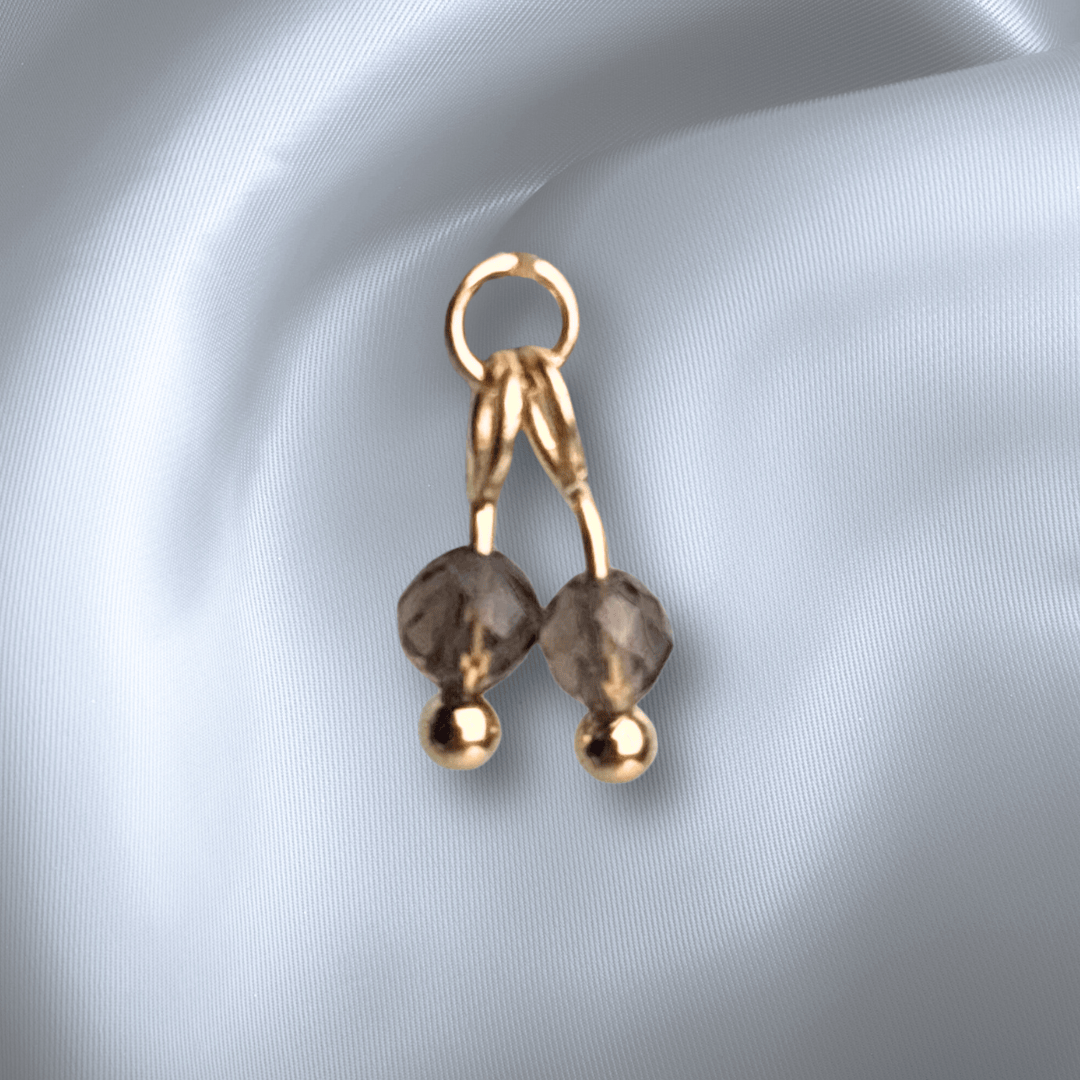The Guide Crystals Smokey Quartz Cherry Charm for Stud Earrings