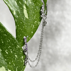 The Guide Crystals Silver | 1 PC Single Smokey Quartz Cordellia Chain Crystal Earring Charm