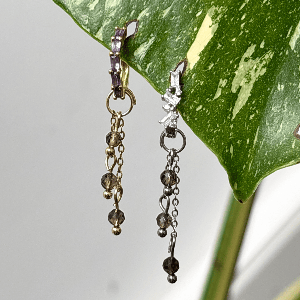 The Guide Crystals Smokey Quartz Lily of the Valley Crystal Earring Charm